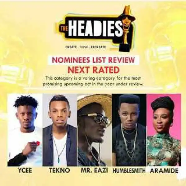 Headies Speaks Up About Criteria For Next Rated Award